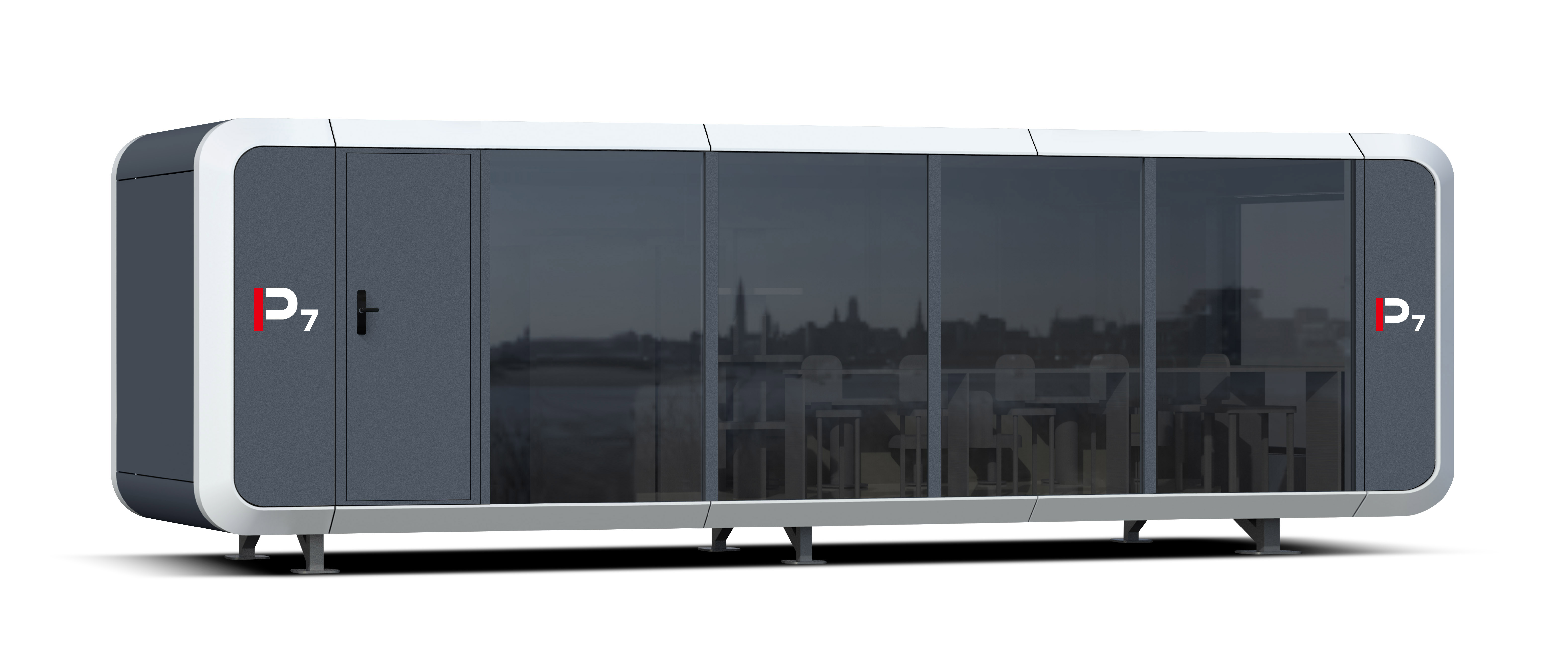 P7 苹果舱 38㎡2-4 人智能旅居舱 铝合金 + 金属雕花板移动房屋